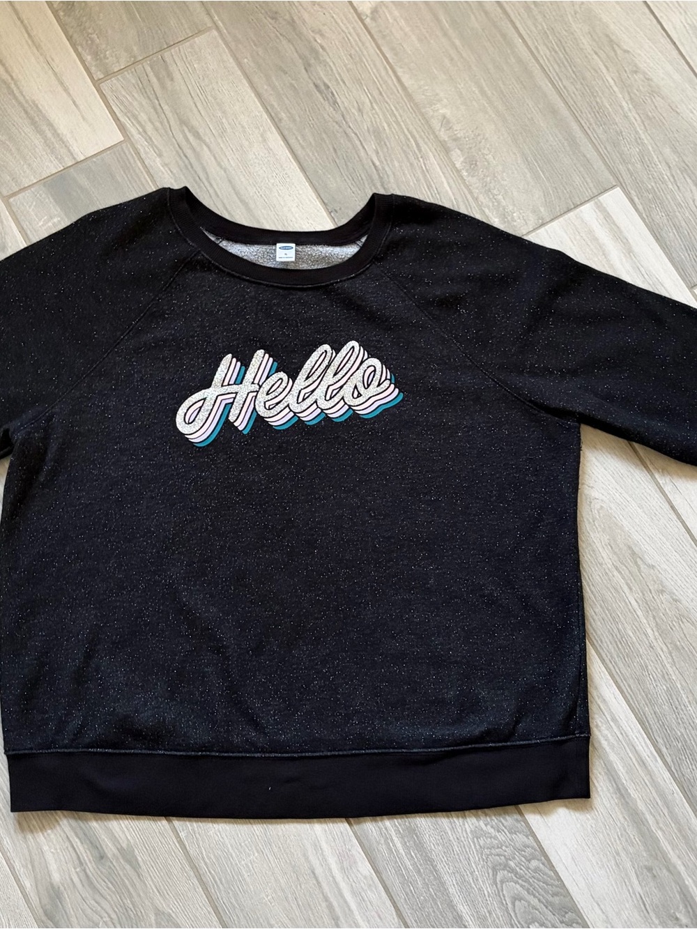 Woman’s Black 'Hello' Graphic Sweater
